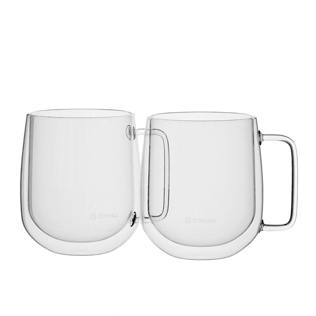 Set 2 cani sticla, cu perete dublu, 450ml - Zokura - imagine 6